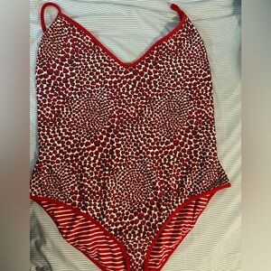 J Crew Red Reversible One Piece Swimsuit Plus size